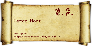 Mercz Hont névjegykártya